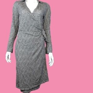 Banana Republic Collared Wrap Dress with Graphic Print